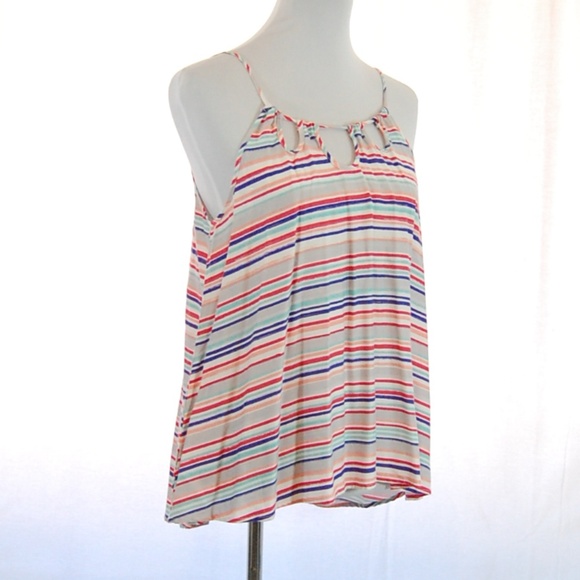 Striped Keyhole Flowy Tank Top (NWT) - Picture 3 of 7